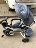 babypure shine兒童三輪車(chē)折疊可坐可躺1-3-6歲嬰兒手推車(chē)寶寶腳踏車(chē)單車(chē) 白藍折疊可坐可躺轉橡膠輪 曬單實(shí)拍圖