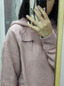 Champion冠軍加絨衛衣女2025秋季新款刺繡粉色秋冬連帽上衣保暖 豆沙粉 S 曬單實(shí)拍圖