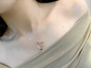 法蔻（farcoko）項鏈女本命年水晶吊墜銀鎖骨十二生肖生日禮物送女友老婆 兔-粉水晶 曬單實(shí)拍圖