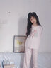 蕉內（Bananain）棉棉520H兒童睡衣A類(lèi)男女童吸汗速干透氣中袖長(cháng)褲親膚家居服套裝 【純色中袖】鳶粉-躺躺豬 130 曬單實(shí)拍圖