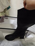 達芙妮長(cháng)筒靴女氣質(zhì)不過(guò)膝騎士靴簡(jiǎn)約高筒靴女鞋子4022605097 黑色 35 曬單實(shí)拍圖
