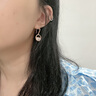 Vana海綿寶寶耳環(huán)銀耳釘女氣質(zhì)七夕情人節(jié)禮物送女朋友老婆 海綿寶寶耳環(huán)*玫瑰金色 曬單實(shí)拍圖