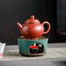 墨守蠟燭煮茶爐花茶壺養生壺加熱底座溫茶爐溫茶器保溫烤茶器熱茶燭臺 粗陶溫茶爐+蠟匙-禪黑（蠟燭10粒 曬單實(shí)拍圖