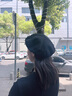 云見森知新款韓系貝雷帽女春秋款冬秋季卡其色皮質(zhì)百搭復(fù)古大頭圍黑色帽子 云炭黑 曬單實(shí)拍圖