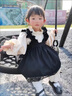 G·DUCK KIDS小黃鴨兒童公主裙2025新款女童春秋套裝兩件套時(shí)尚洋氣中小童洛麗 黑色蕾絲背帶裙+米白色打底裙兩 90 曬單實(shí)拍圖