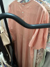 无印良品（MUJI）女式 凉感平纹套头短袖连衣裙女装裙子长裙纯棉BC2JBC4S 橙色条纹 M (160/84A) 晒单实拍图