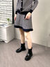 紅蜻蜓女靴時裝靴瘦瘦靴冬季新款加絨保暖厚底增高中筒靴馬丁靴短靴 黑色（加絨） 35 曬單實拍圖