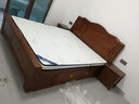 南宜（Nanyi） 實(shí)木床胡桃木床中式榫卯結構單雙人床高箱床經(jīng)濟型婚床臥室大床 抽屜床+2柜+折疊式乳膠棕薄墊 1.8*2.0m 胡桃色 曬單實(shí)拍圖