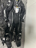 BERIK大眼摩托車(chē)連體皮衣賽車(chē)服重機車(chē)服男防摔賽道皮衣騎行服男 黑銀色 XL 曬單實(shí)拍圖