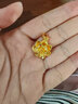 老廟黃金吊墜送媽媽金項(xiàng)鏈牡丹花幸?；ㄩ_富貴生日節(jié)日母親節(jié)禮物 吊墜約2.3g 曬單實(shí)拍圖