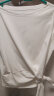 犁人坊夏季新款简约白色短袖上衣韩版宽松系带设计感不规则针织T恤女 14米白 M 晒单实拍图