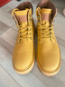 百麗男鞋馬丁靴子秋冬新款增高短靴戶(hù)外工裝大黃靴7TW01DD2 黃色—毛里 41 (255mm) 曬單實(shí)拍圖