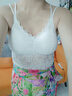 浪莎（LangSha）蝴蝶結蕾絲美背吊帶背心帶胸墊文胸一體抹胸內衣聚攏女防下垂外穿 單件裝(白色) 均碼 大碼(120-140斤) 【24H速發(fā)】 曬單實(shí)拍圖