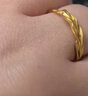 老廟黃金戒指足金麥穗雙層開口戒女款送女友老婆七夕情人節(jié)禮物 約2.3g 曬單實(shí)拍圖