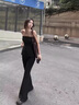 CTOX黑色微喇叭褲女長褲春秋季2025新款感低腰顯瘦垂感休閑西裝褲百搭 【黑色】 薄款 M 45/55kg 曬單實(shí)拍圖