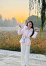 米詩(shī)德狐貍毛大毛領(lǐng)羽絨服女中長(zhǎng)款A(yù)ngeli櫻花雪姬鴨絨狐貍毛領(lǐng)收腰顯瘦 淡粉色 M 曬單實(shí)拍圖