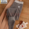 莫代爾男士加絨加厚保暖褲男生秋褲中腰秋冬季青年彈力修身打底褲棉毛褲 深灰 M -體重90-110斤 曬單實(shí)拍圖