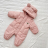 G.DUCKKIDS嬰兒羽絨服6-12個(gè)月新生兒女寶寶連體衣秋冬季保暖幼兒外套外出服 加絨 粉色 80 建議75-85cm7-11月 曬單實(shí)拍圖