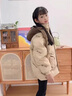 G.DUCKKIDS女童羽絨服2025新款冬季大童加厚白鴨絨女孩初中生連帽外套 奶咖色 150 曬單實(shí)拍圖