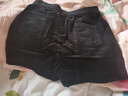 魅力棠燈芯絨短褲女春秋2024新款高腰松緊腰褲子外穿潮秋冬加厚直筒靴褲 黑色 XL/29(115-125斤) 曬單實(shí)拍圖