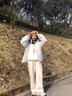 浪莎闊腿褲子女秋冬季2024新款寬松直筒燈芯絨運(yùn)動(dòng)棉褲加絨衛(wèi)褲 米白 1條 L 曬單實(shí)拍圖