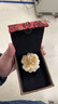 織錦樓繡花絲巾扣手工串珠民族風(fēng)優(yōu)雅手工圍巾扣配圍巾光滑不傷圍巾 牡丹扣-淺黃 曬單實(shí)拍圖