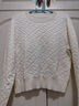 OBEG歐碧倩冬季新復古回潮羊毛提花羊毛針織衫套頭打底衫50444513 米白 L /170/40 曬單實(shí)拍圖