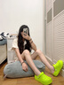 感邁巴斯光年卡通洞洞鞋女夏季新款diy防滑外穿透氣厚底可愛包頭拖鞋 綠色658描邊巴斯光年 35-36 曬單實(shí)拍圖