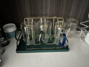 玻璃杯家用帶把喝水杯子茶杯泡茶家庭客廳待客彩色套裝 加厚400ML六只 杯架 綠色杯 曬單實(shí)拍圖