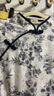 玖姿·安娜蔻新中式風(fēng)優(yōu)雅釘珠蕾絲印花旗袍連衣裙女2024夏款 花米白 L 曬單實(shí)拍圖