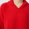 斯琴女士春秋多色羊毛牦牛绒混纺连帽套头长款编织针织衫外套 AIQB017 红色 M 晒单实拍图