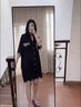 浪莎（LangSha）真絲睡裙女士春秋季襯衫式氣質(zhì)睡衣薄款大尺碼緞面睡袍家居服 9222#黑色 L 【建議90-160斤】 曬單實(shí)拍圖