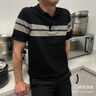 勺府polo衫男短袖體恤夏季新款韓版潮流半袖修身翻領(lǐng)拼接男裝夏裝上衣 黑色 L 曬單實(shí)拍圖