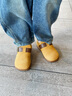 泰蘭尼斯冬季新款女童靴子加絨保暖真皮童靴輕便防滑軟底學(xué)步皮靴 黃色 加絨 26 內長(cháng)16.5cm 適合腳長(cháng)14.8~15.2 曬單實(shí)拍圖