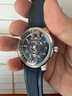 歐寶羅（OBLVLO）原創(chuàng  )專(zhuān)利款轉子發(fā)動(dòng)機機械表逆跳個(gè)性全自動(dòng)機械手表 碳素黑皮帶版 曬單實(shí)拍圖