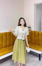 RUIQIUER連衣裙女裝衣服法式小個子氣質(zhì)套裝兩件套短袖裙子女夏季2025新款 綠色 M 曬單實拍圖