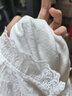 寧蔚 2025秋冬新款內搭蕾絲衫女長(cháng)袖半高領(lǐng)網(wǎng)紗打底衫洋氣上衣小衫DLE 白色- 加絨 M 曬單實(shí)拍圖