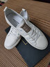 皓頓（HAUT TON）男鞋休閑鞋頭層牛皮小白鞋春季新品懶人一腳蹬樂(lè )福鞋低幫板鞋子男 白色 40 -適合運動(dòng)鞋41碼 曬單實(shí)拍圖