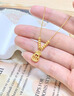 中國黃金（CHINA GOLD）黃金項(xiàng)鏈女足金福袋算盤轉(zhuǎn)運(yùn)珠 七夕情人節(jié)禮物送女友老婆 福袋算盤吊墜約0.3克*配銀鏈 曬單實(shí)拍圖