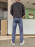 真維斯牛仔褲男秋季新款修身直筒韓版高端彈力淺色休閑男士長(cháng)褲子 藍色 32 曬單實(shí)拍圖