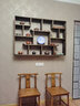 慕意新中式實(shí)木博古架壁掛置物架多寶閣書(shū)架隔斷茶柜茶壺擺件架陳列柜 碳化色 120*16*83 曬單實(shí)拍圖