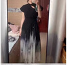 皮爾卡丹（pierre cardin）新中式漸變半身裙復(fù)古輕國風(fēng)女裝歐根紗裙子小個子大擺A字裙 扎染國風(fēng)半身裙 M 曬單實(shí)拍圖