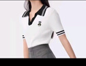 森馬針織衫女短款緊身刺繡套頭衫氣質(zhì)夏撞色polo領(lǐng)毛衫女生 本白10102 160/84A/M 曬單實拍圖