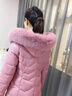 蔻伊婭羽絨服女中長款2025新品中年女裝連帽拉鏈毛領加厚皮外套女 黑色白鴨絨+真狐貍毛領 2XL 115-125斤 曬單實拍圖