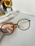 貝爾莎（bertha）7克超輕羽鈦防藍光眼鏡女可配高度近視度數鈦架眼鏡框素顏方圓臉 A款茶棕 曬單實(shí)拍圖