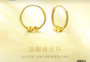 菜百首飾 黃金耳飾 足金5G閃耀金貓眼珠小金珠耳環(huán) 計價(jià) YZ 黃金耳飾 約0.84g 曬單實(shí)拍圖