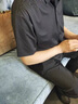 羅蒙（ROMON）冰絲襯衫男士短袖加肥加大碼襯衣男中年商務(wù)休閑爸爸格子襯衫男上 2538-藍色 2XL 【140-160斤】 曬單實(shí)拍圖