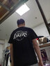 挽力奇湖人隊籃球t恤衫男純棉運動(dòng)短袖夏季寬松訓練服球衣半袖大碼落肩 黑色 M(100-125斤) 曬單實(shí)拍圖