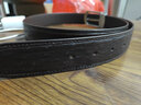 戴維王子皮帶男真皮不帶頭南非鴕鳥(niǎo)皮自動(dòng)扣無(wú)頭帶身純皮腰帶條 咖啡色-3.8帶孔 110CM 曬單實(shí)拍圖