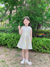 FNJ KIDS童裝女童連衣裙夏季新款洋氣寶寶背心裙小女孩碎花公主裙子 黃色 100 cm(建議身高90-100cm) 曬單實拍圖